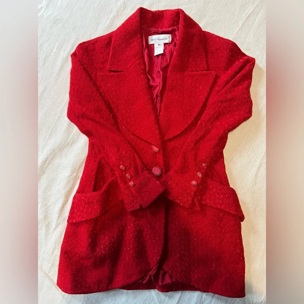 Karl Lagerfeld 1980s Red Jacket